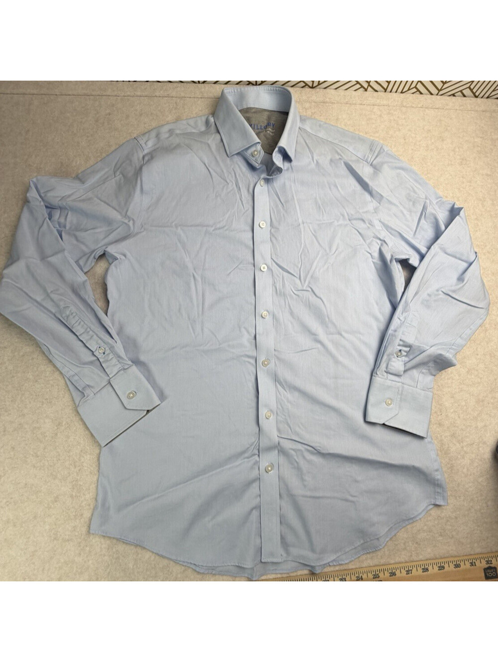 Twillory Tailored Fit Performance Fabric Shirt Men's 16.5 34/35 Blue READ